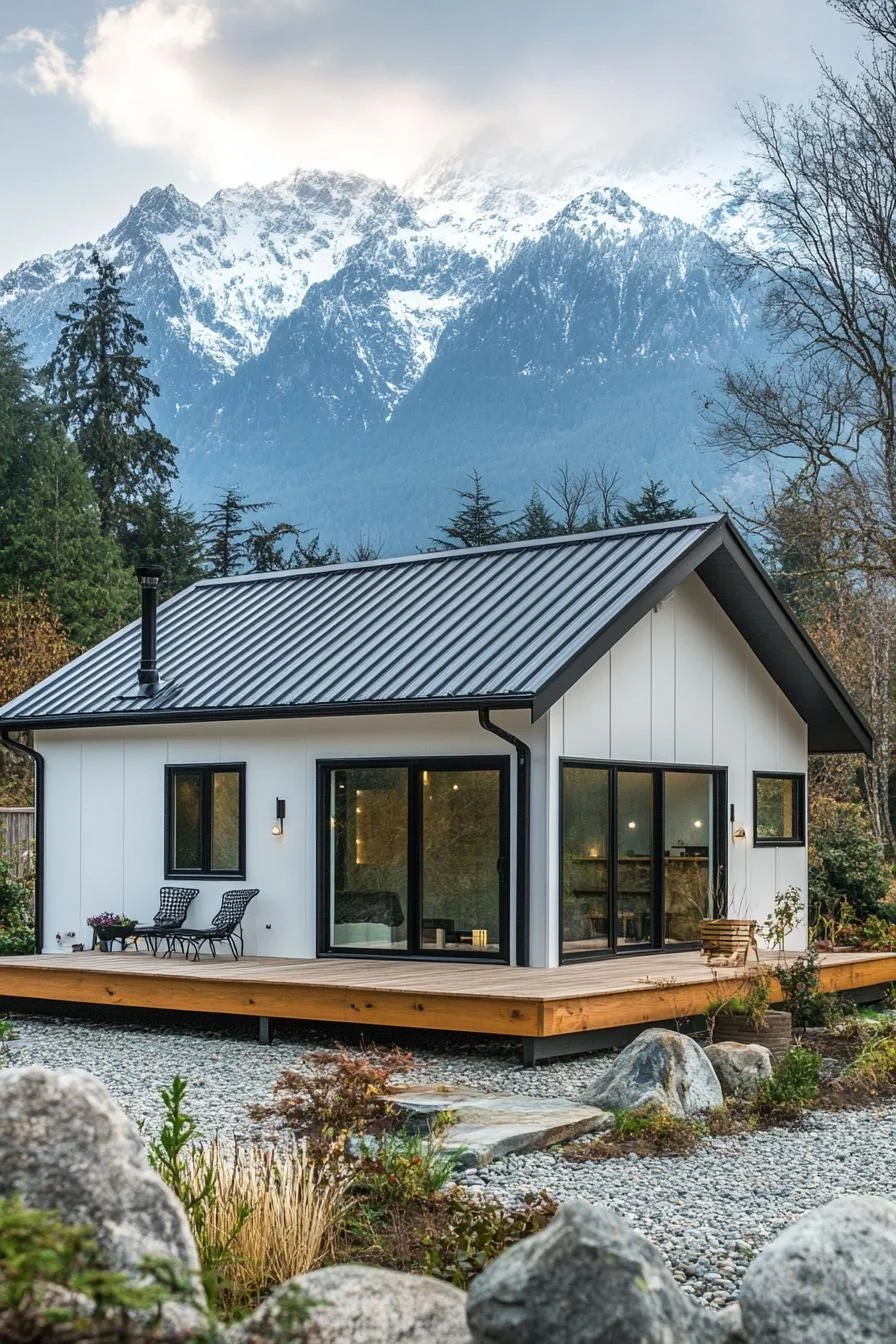 A Minimalist Steel Bungalow on the Mountainside