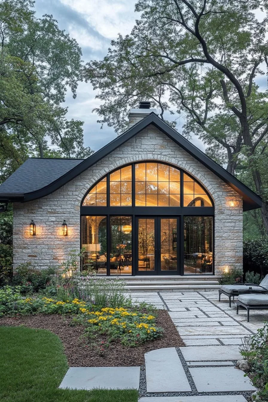 Charming Stone Retreat with an Arched Window