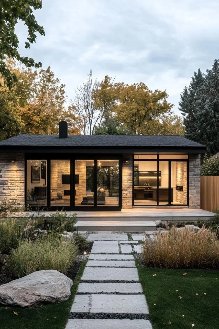 Glass-Front Charm in a Suburban Setting