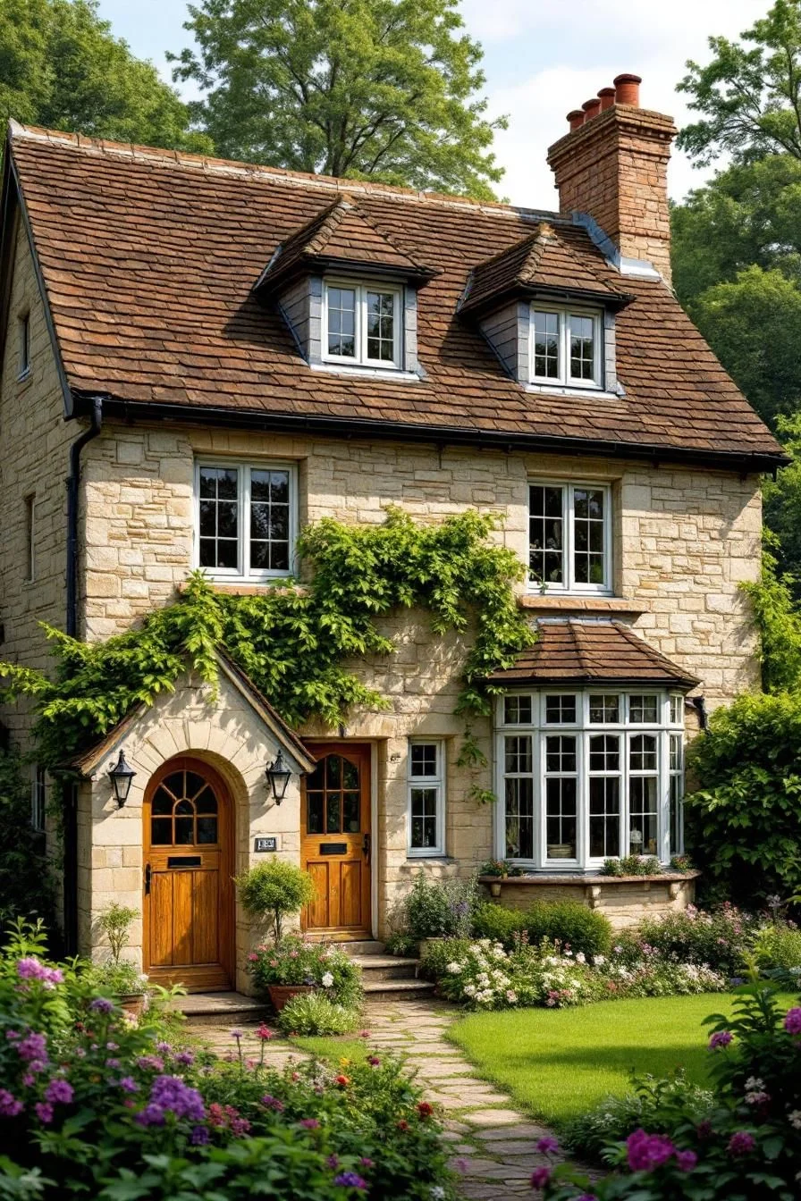 A Country Cottage Draped in Ivy