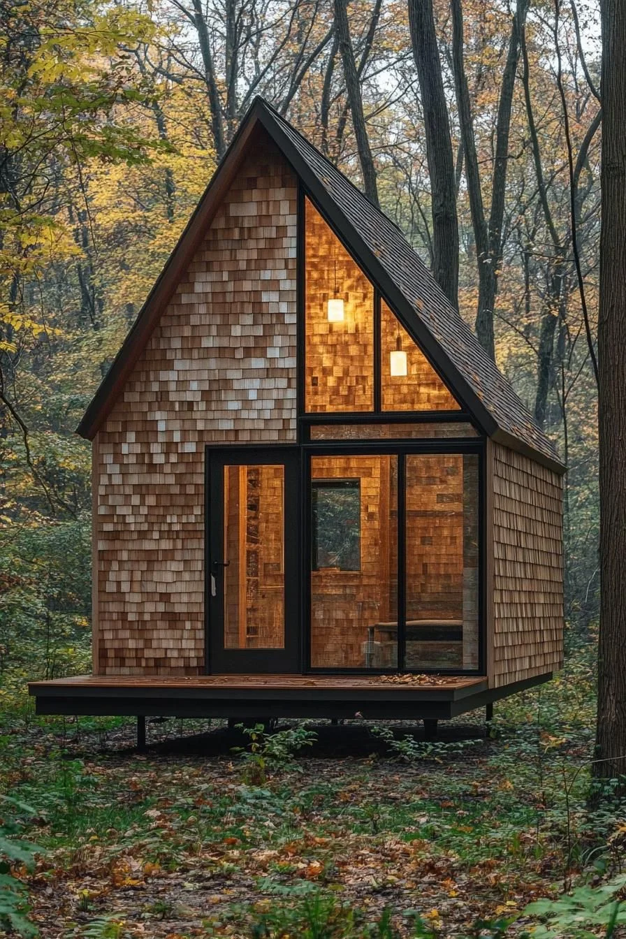 A Triangle-Roofed Cabin in the Treetops
