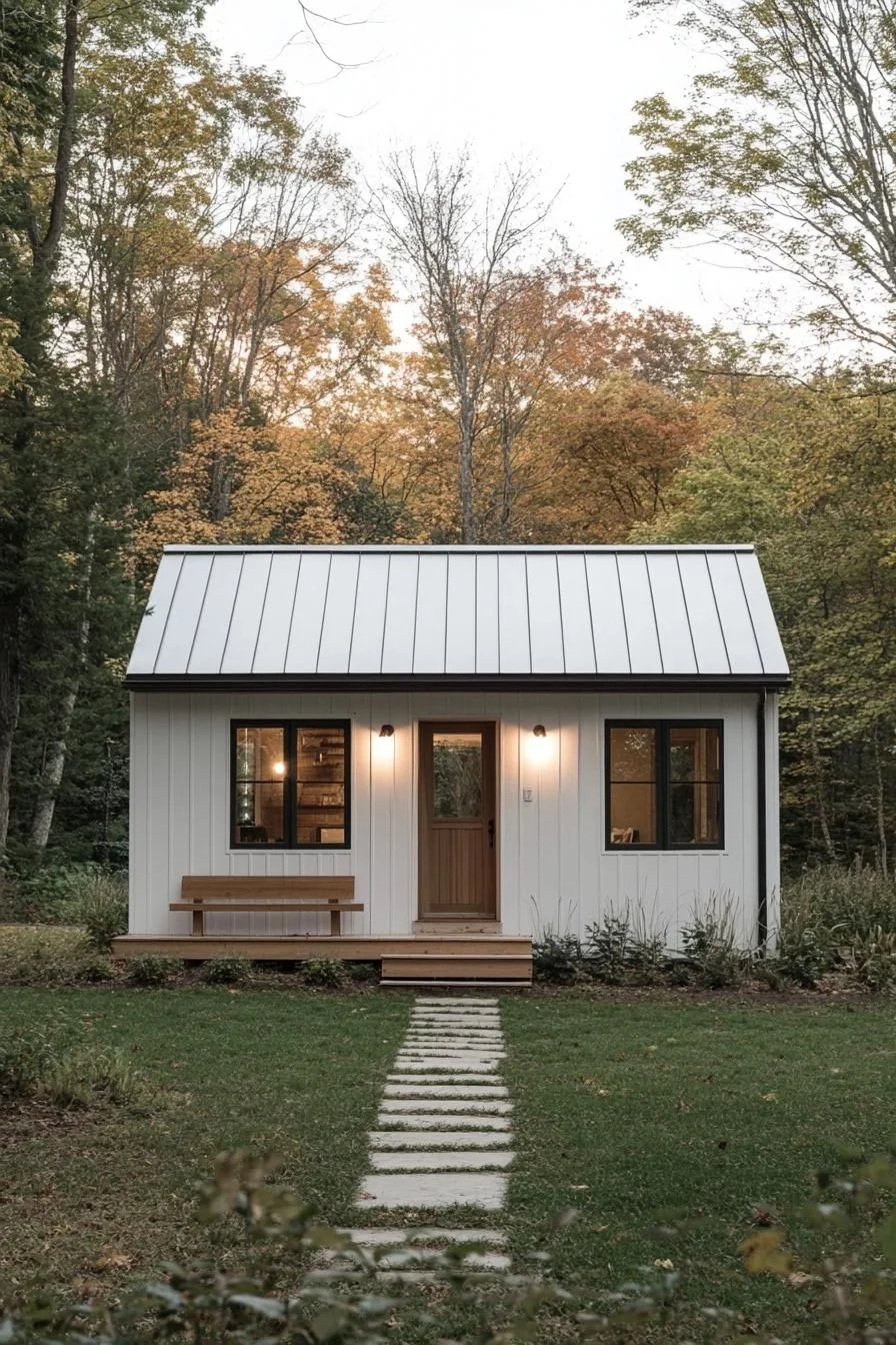 Compact White Metal Retreat