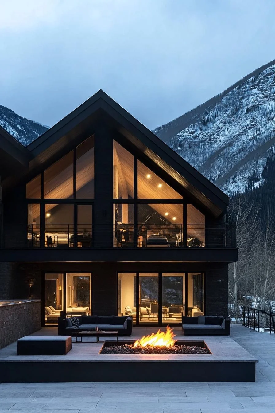 A Glass-Walled Mountainside Home