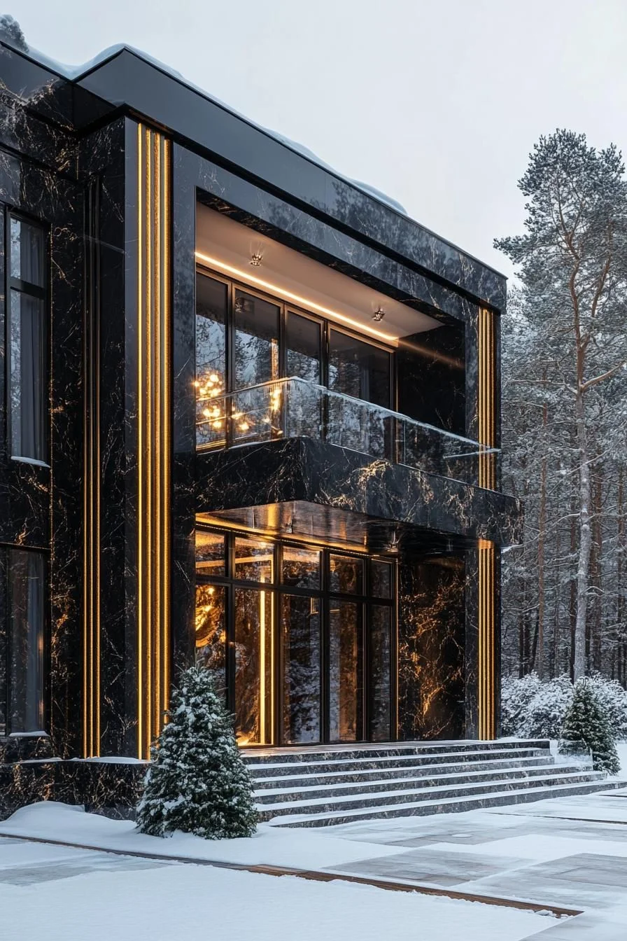 A Winter Gem of Black Marble