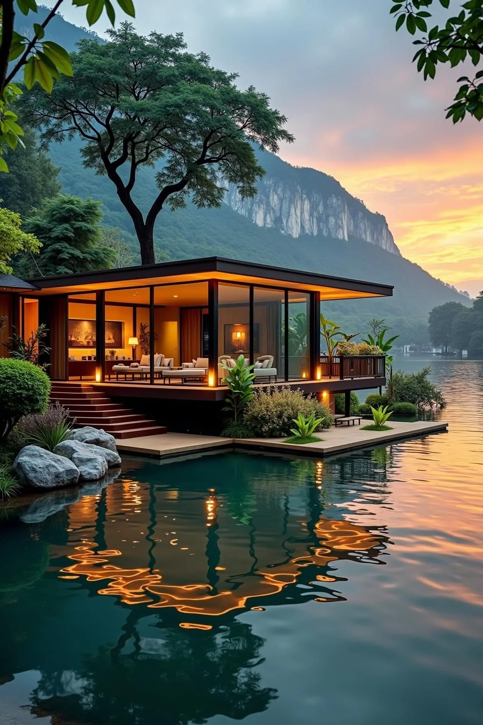 An Elevated Zen-Style Container Den
