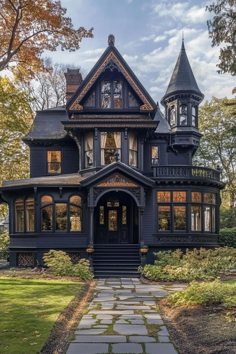 A Dramatic Midnight-Toned Manor
