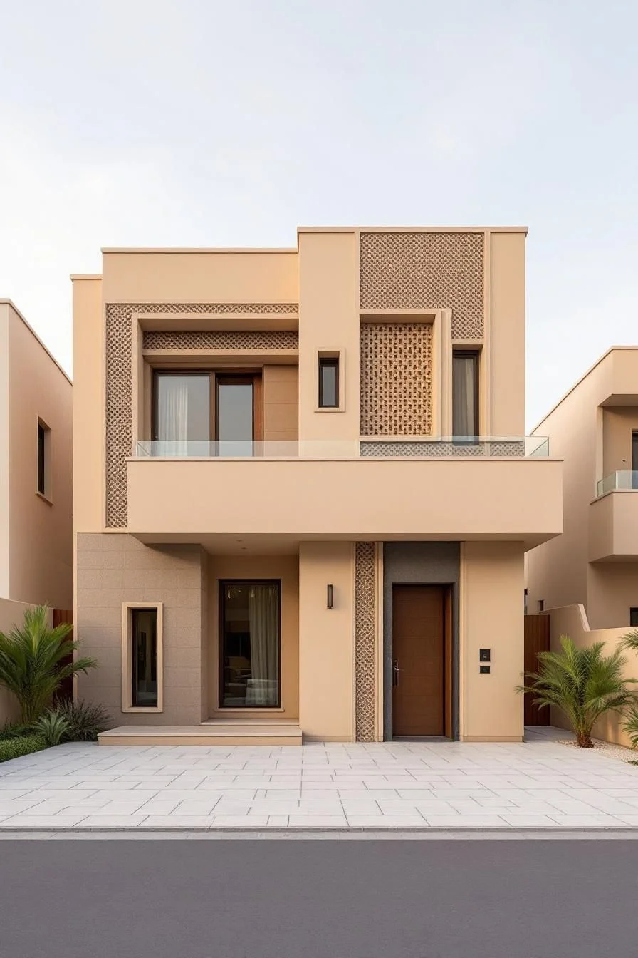 A Desert Home With Geometric Lines