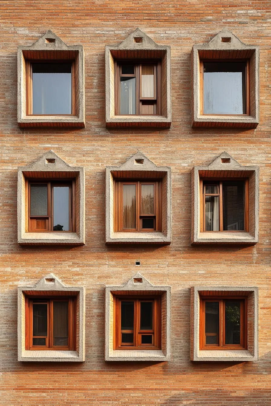 Boxy Brick Windows Design