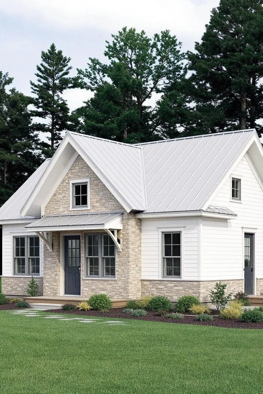 A Quaint Stone Cottage Among Pines