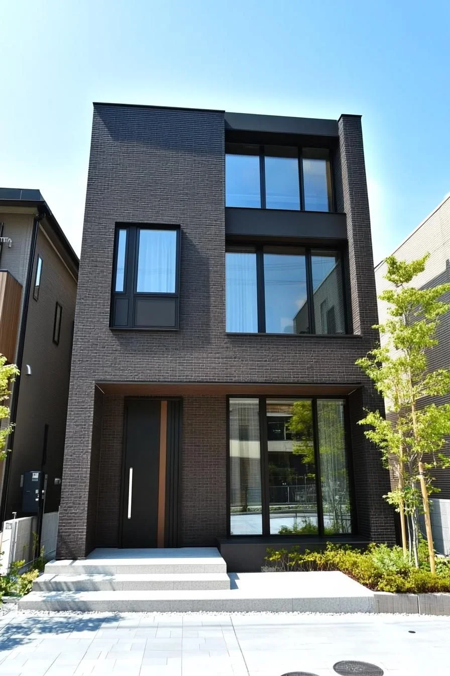 A Dark Three-Story Block With Zen Style