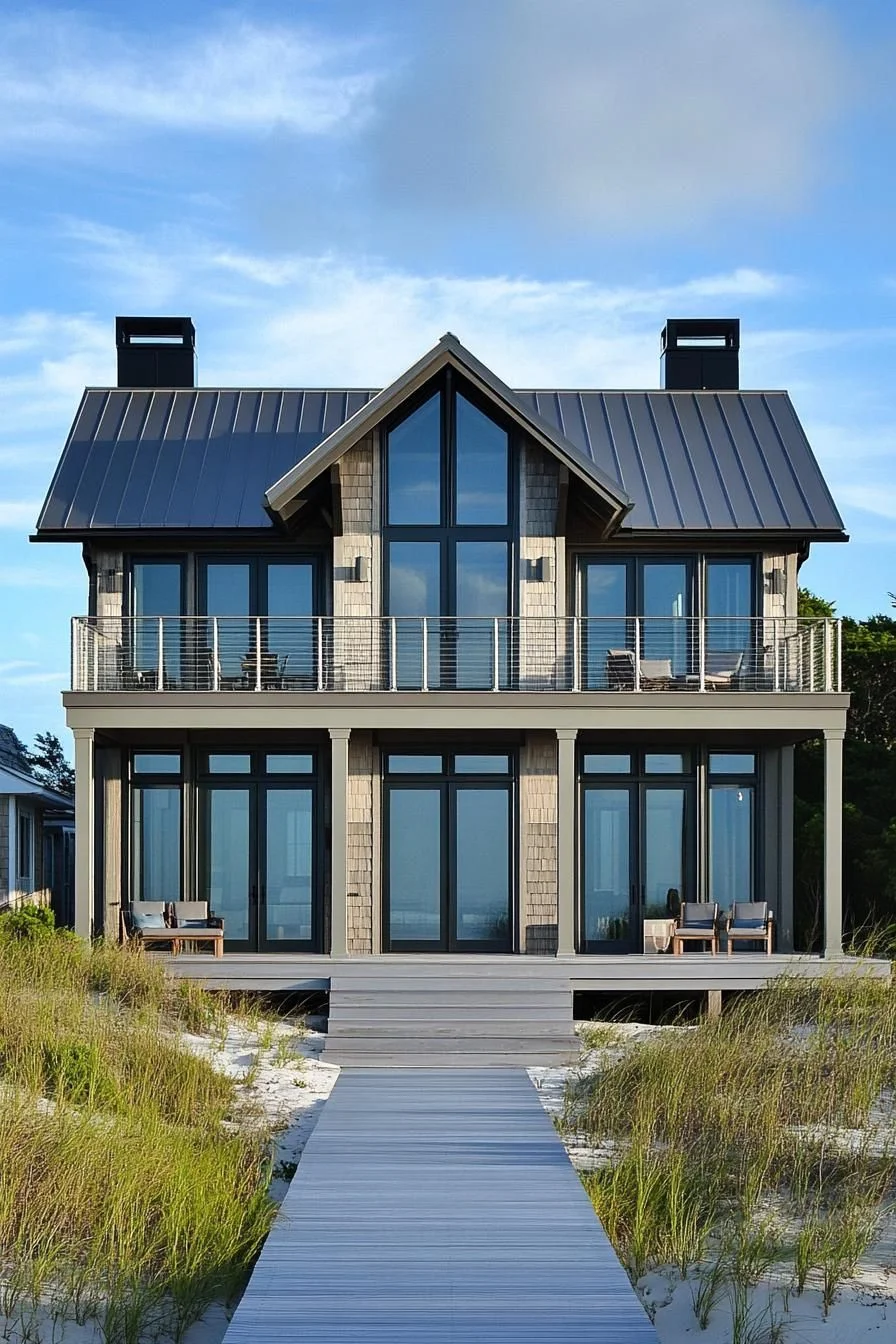 A Modern Coastal House in Charcoal Tones