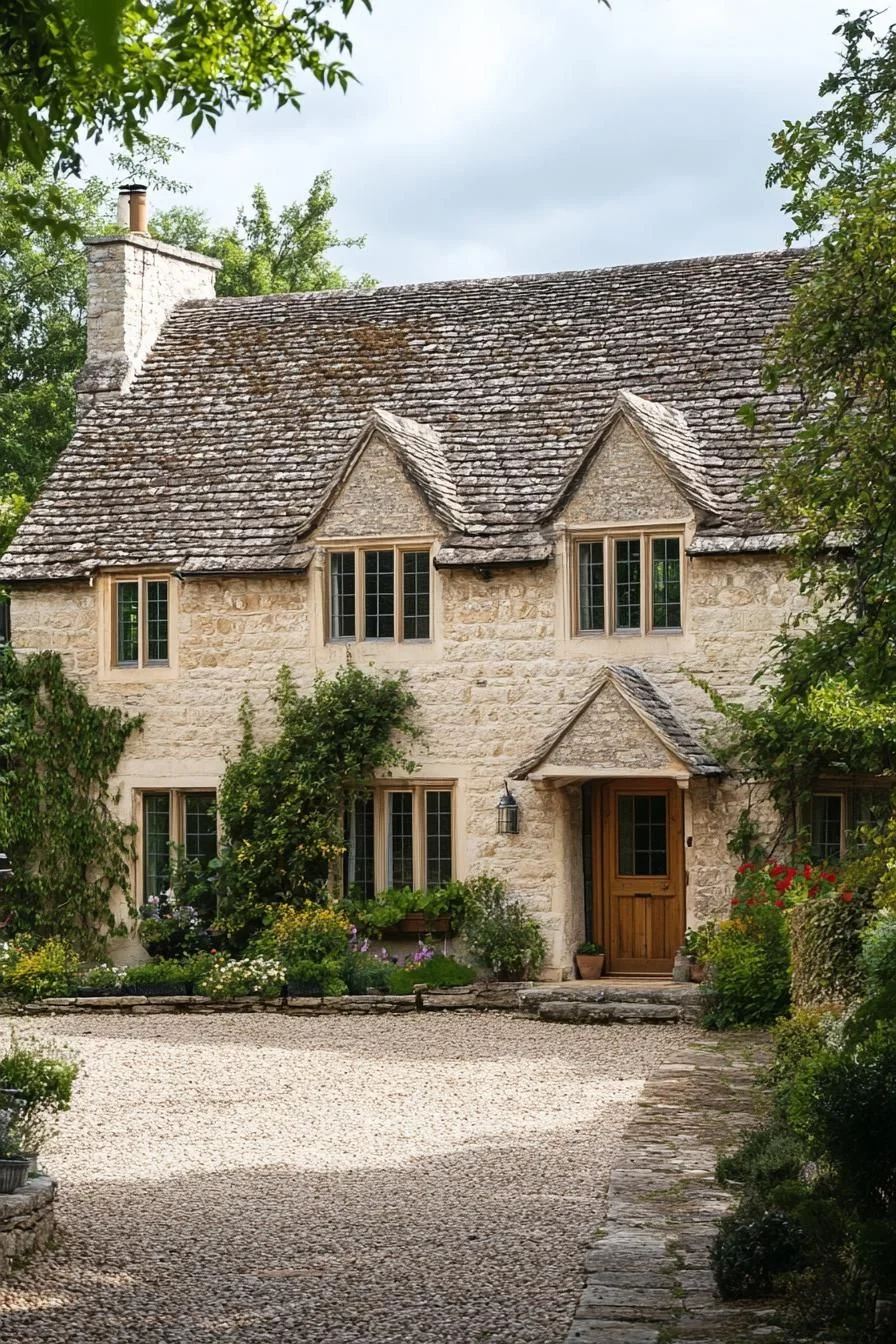A Cottage With a Charming Pebble Path