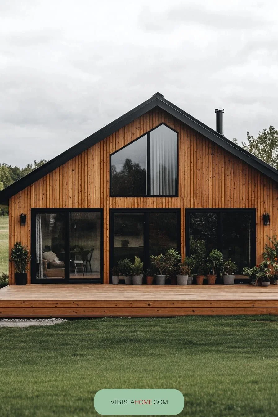 4) Chic Wooden Scandinavian House, Modern Details