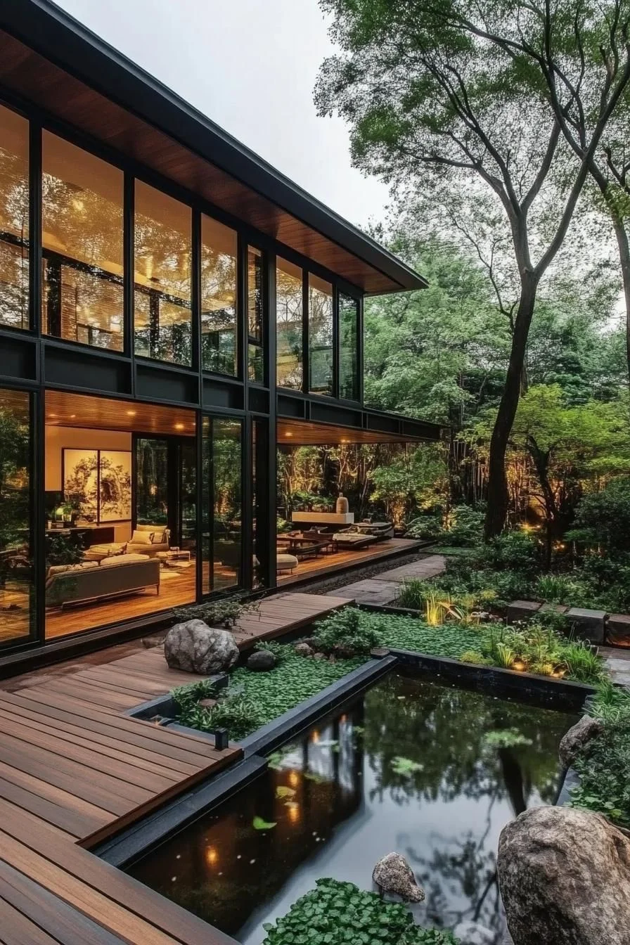 Glass Haven Amidst Lush Greenery