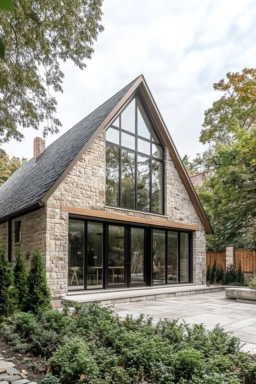 Stone Cottage Paired with Timber Accents