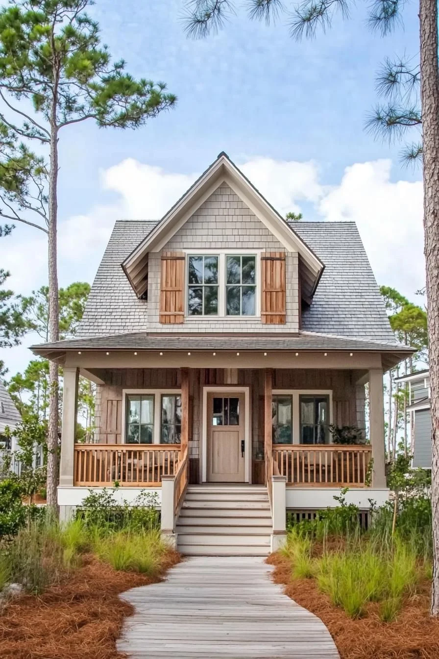 A Coastal Cabin Among Tall Pines