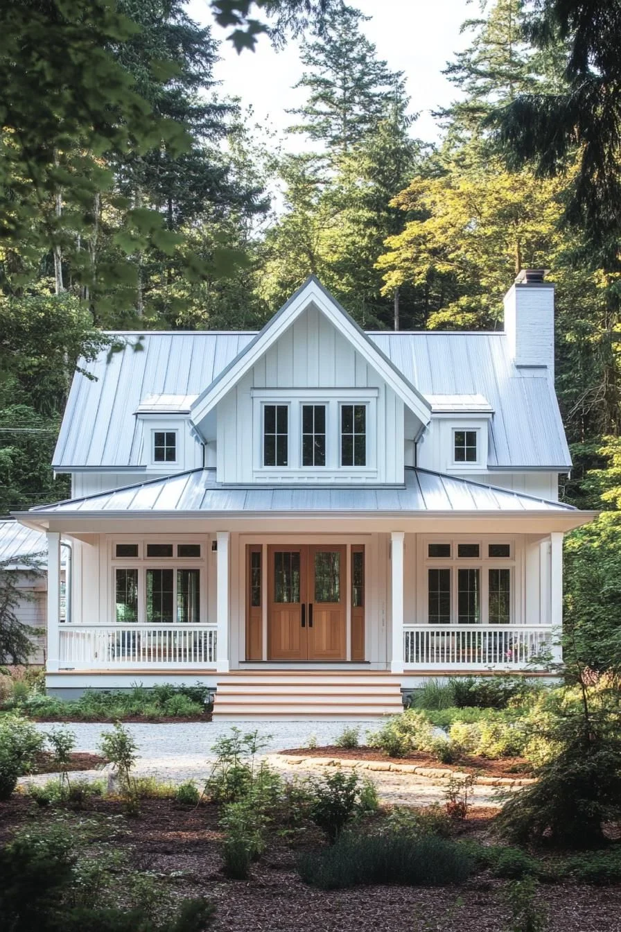 A Crisp Gabled Cottage Amid the Pines