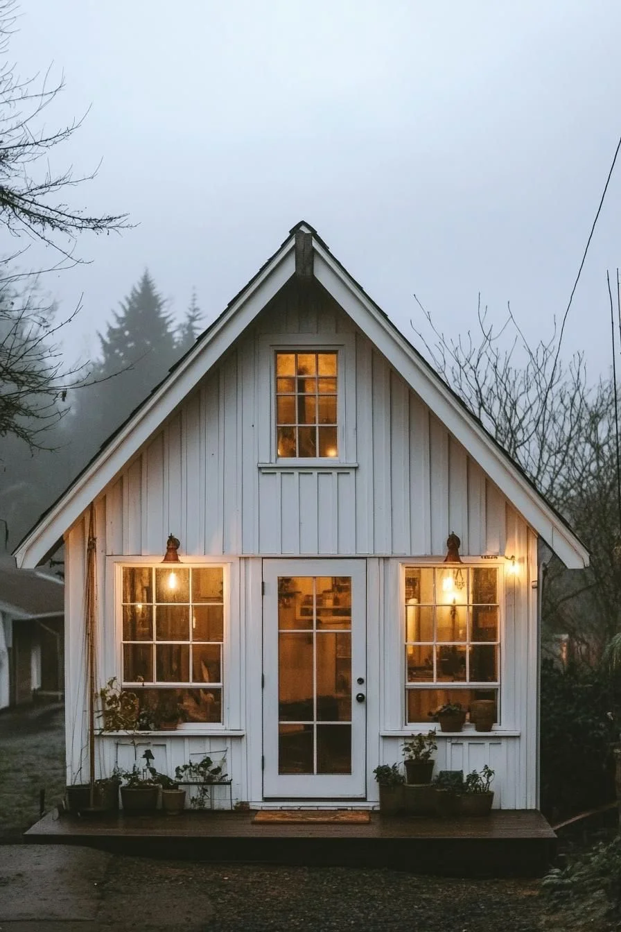 Cozy Cabin at Evening Hour