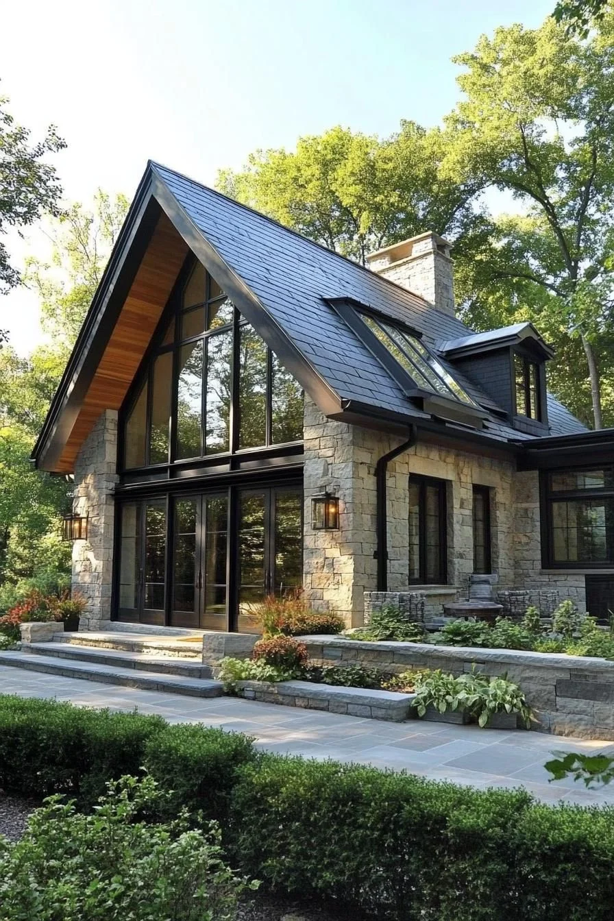 A Grand Stone Chalet Amid Greenery