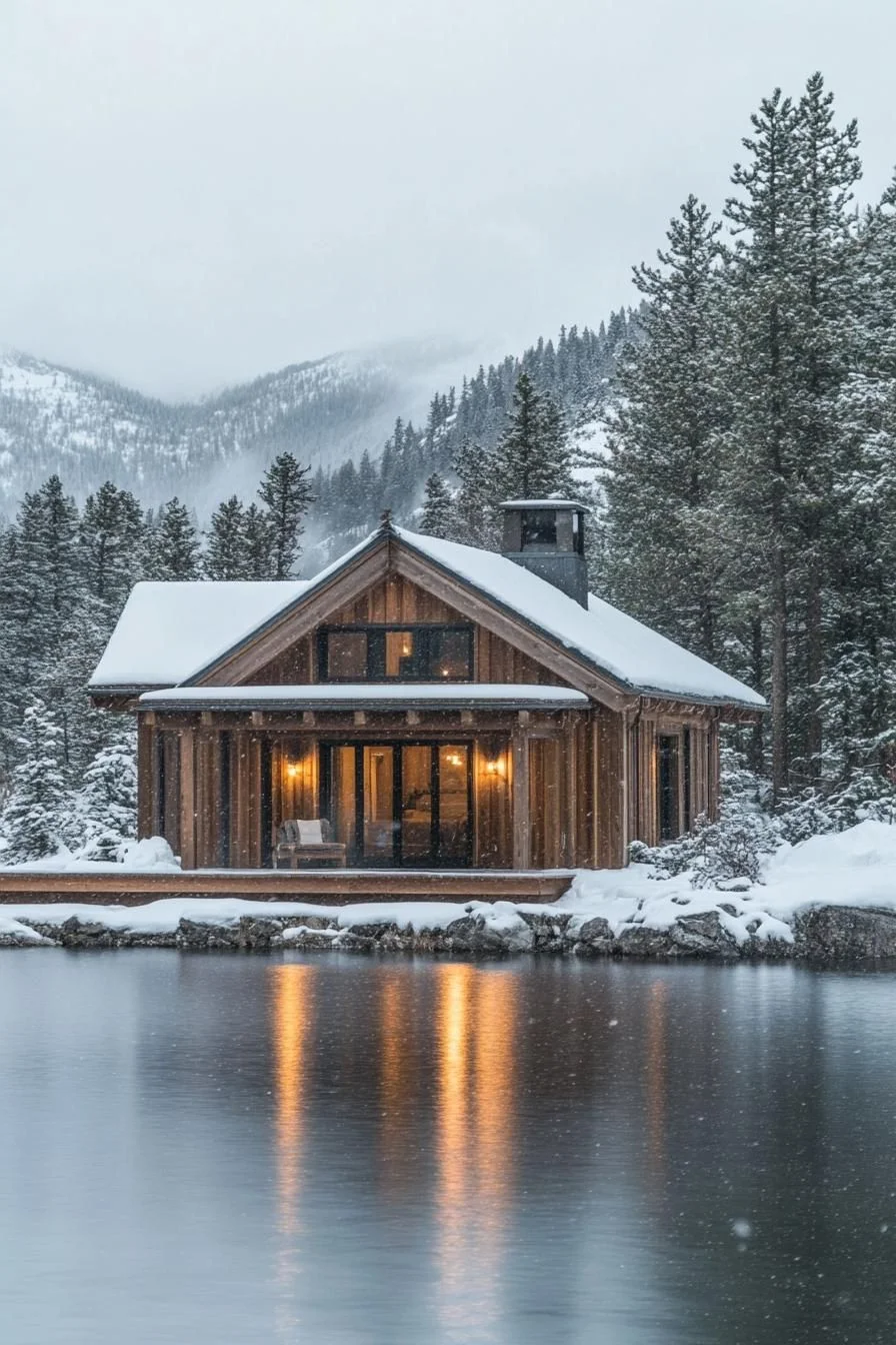 Lakeside Loft Beneath Snowy Pines