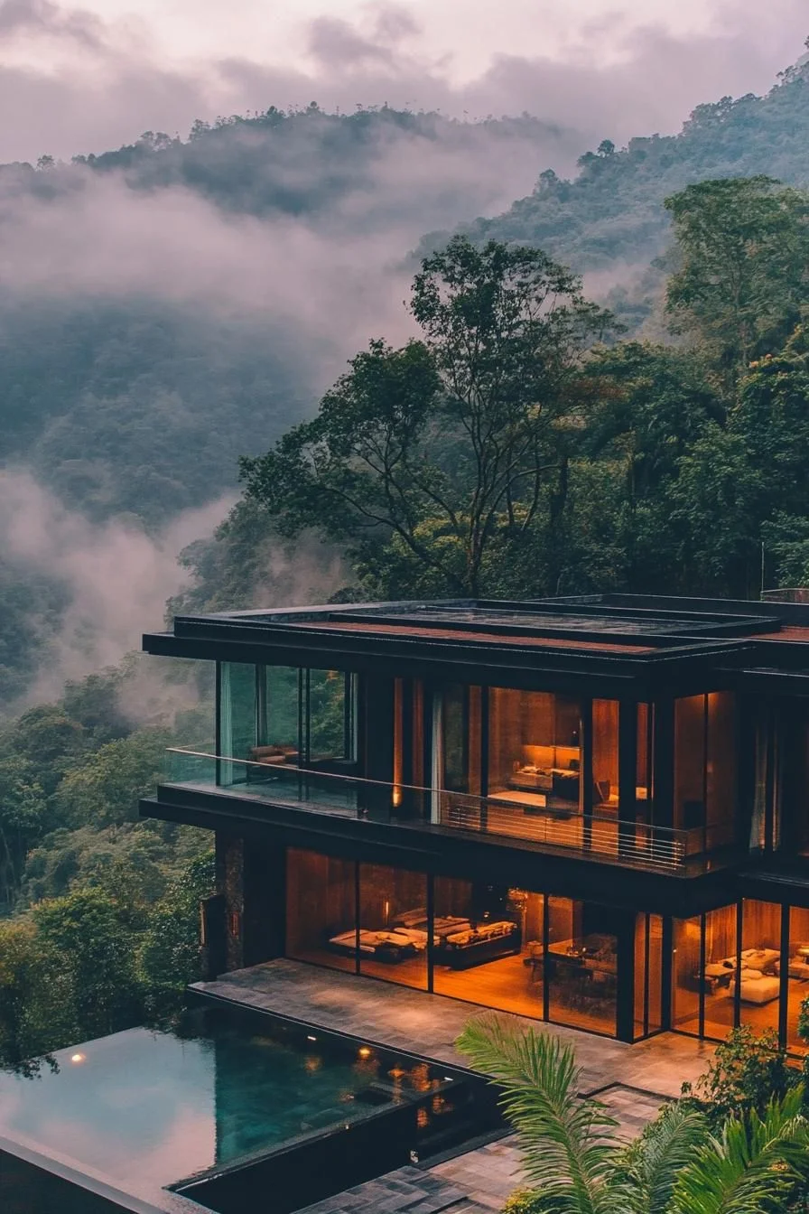 A Modern Haven Amid Misty Mountains