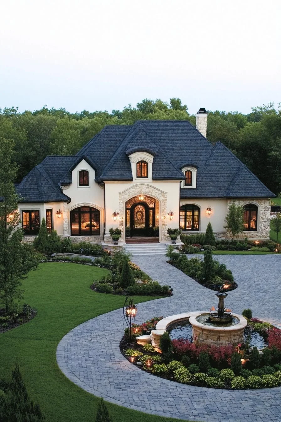 Eclectic Elegance on Pebbled Path