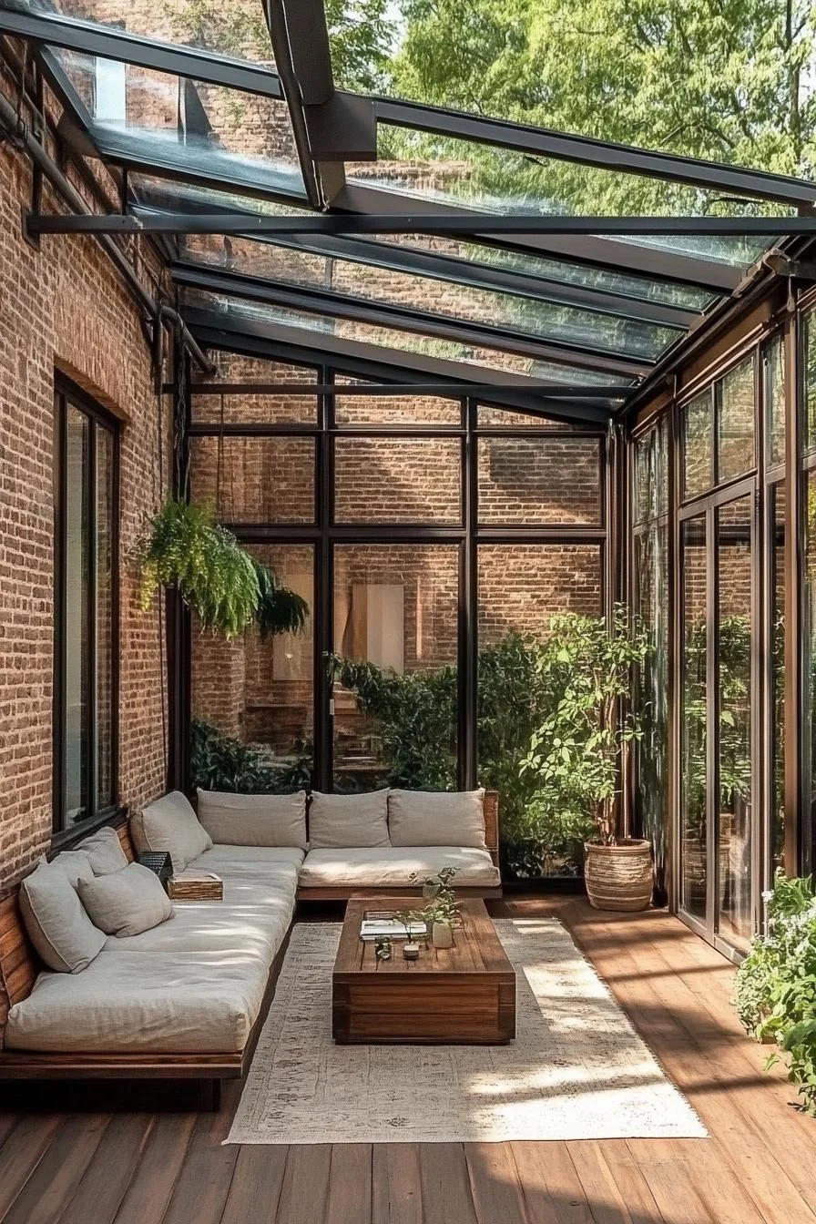 Glass-Encased Retreat: A Chic Alfresco Lounge
