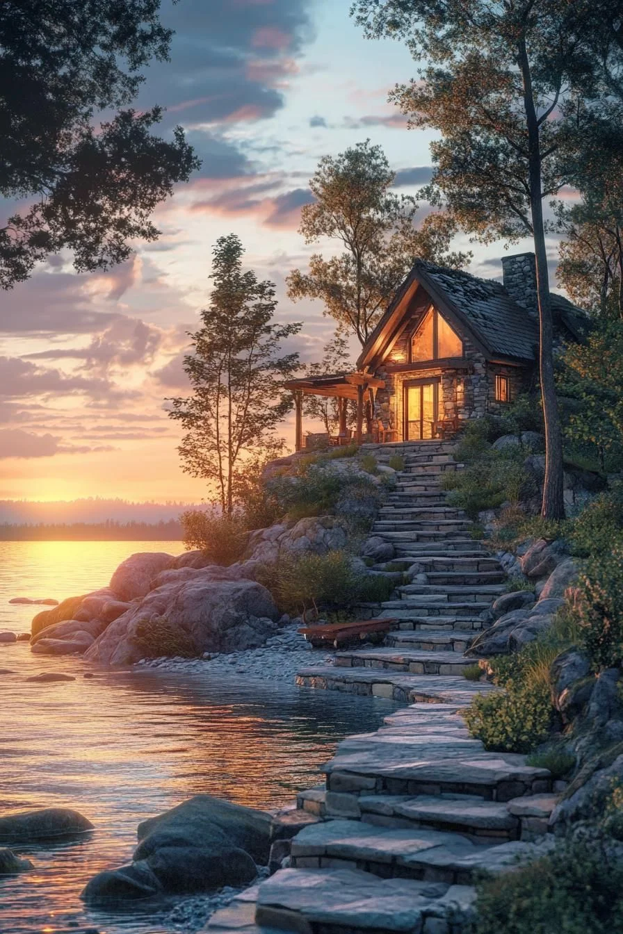 Stone Cottage Along the Lakeside