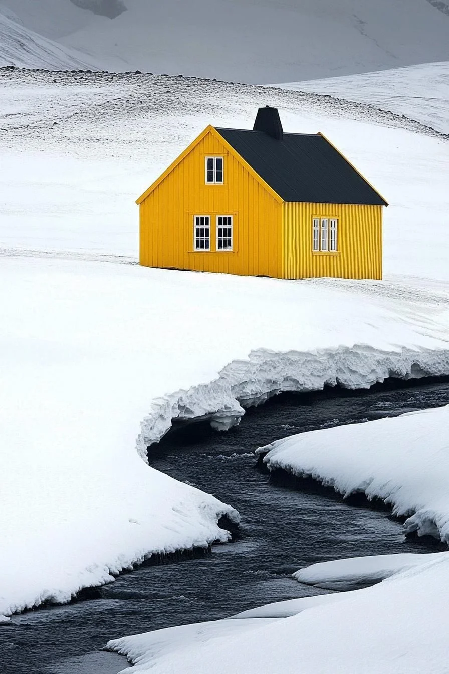 Golden Barndominium on a Frosty Ridge