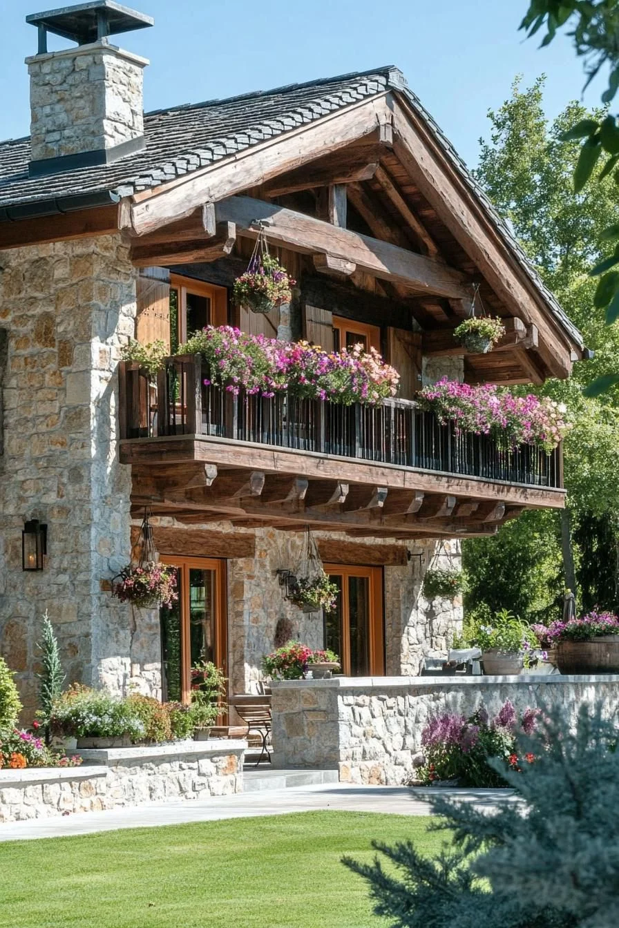 Wrap-Around Wooden Balcony With Flower Boxes - photo 3