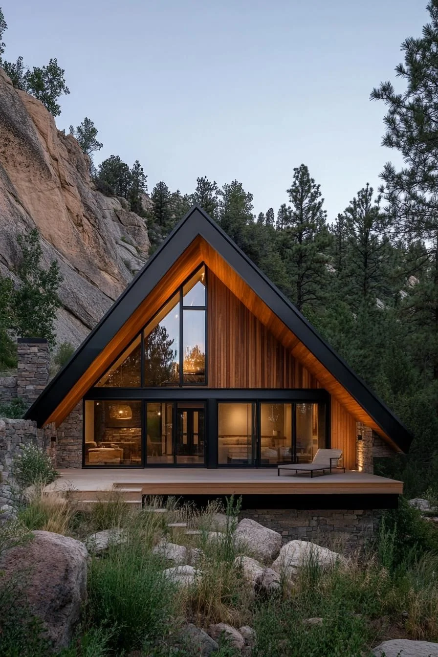 A-Frame Cabin Design in the Mountains