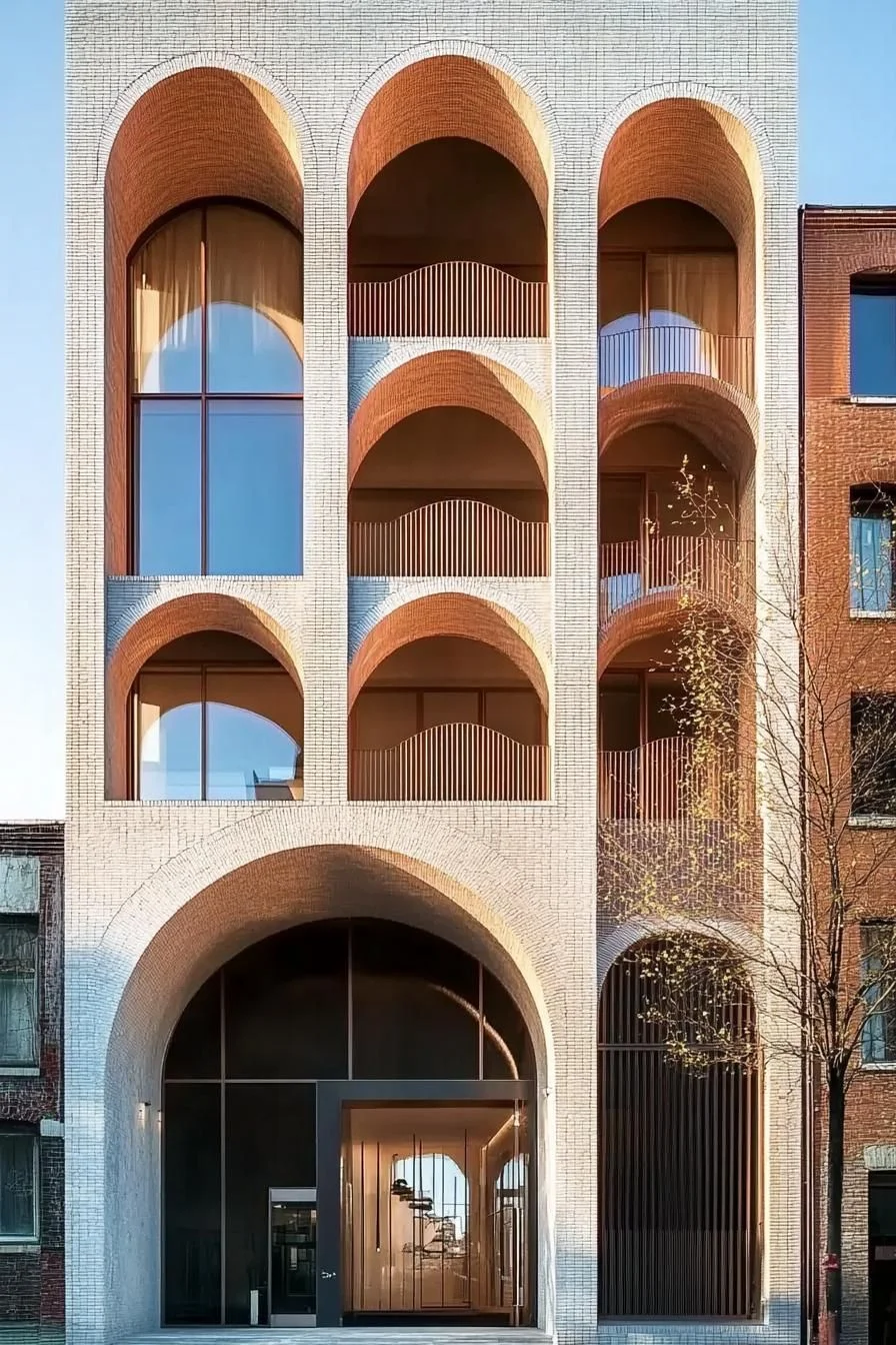 Graceful Arches on a Modern Facade