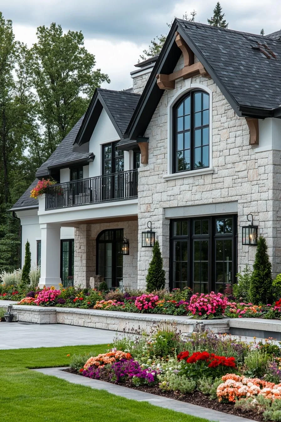 Stone Villa Surrounded by Flowers