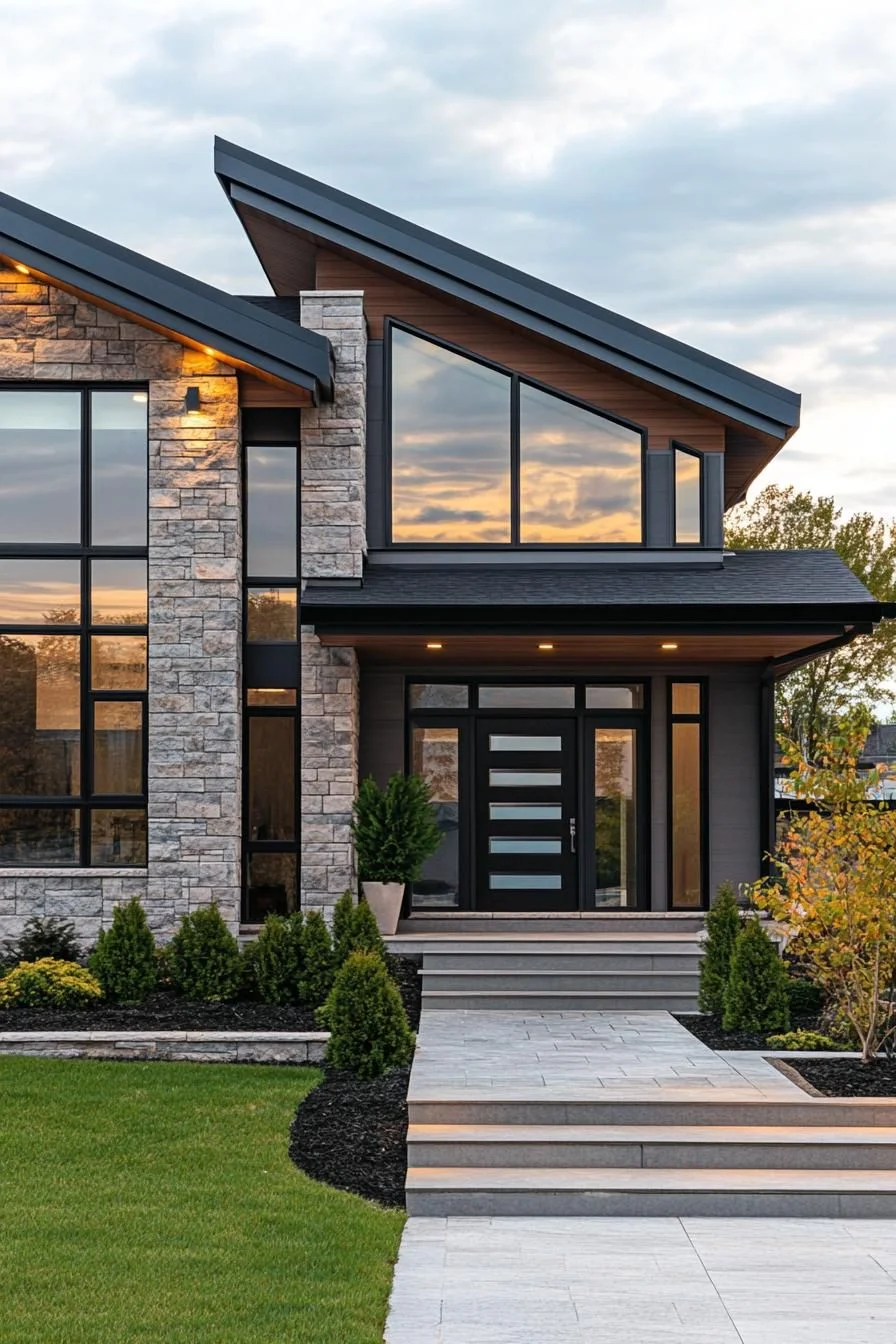 An Angular Home Built From Limestone