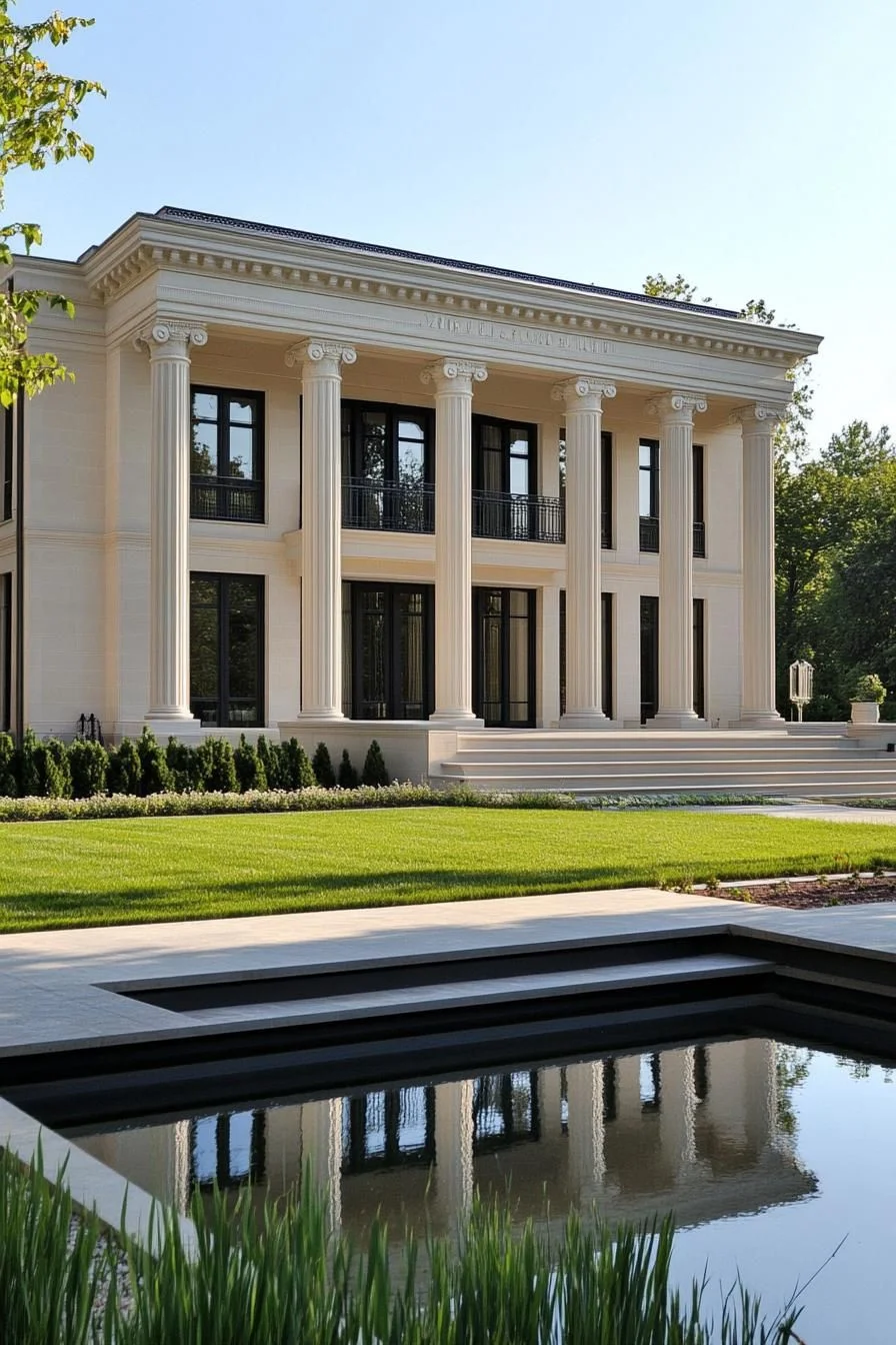 A Regal Facade Mirrored in Water