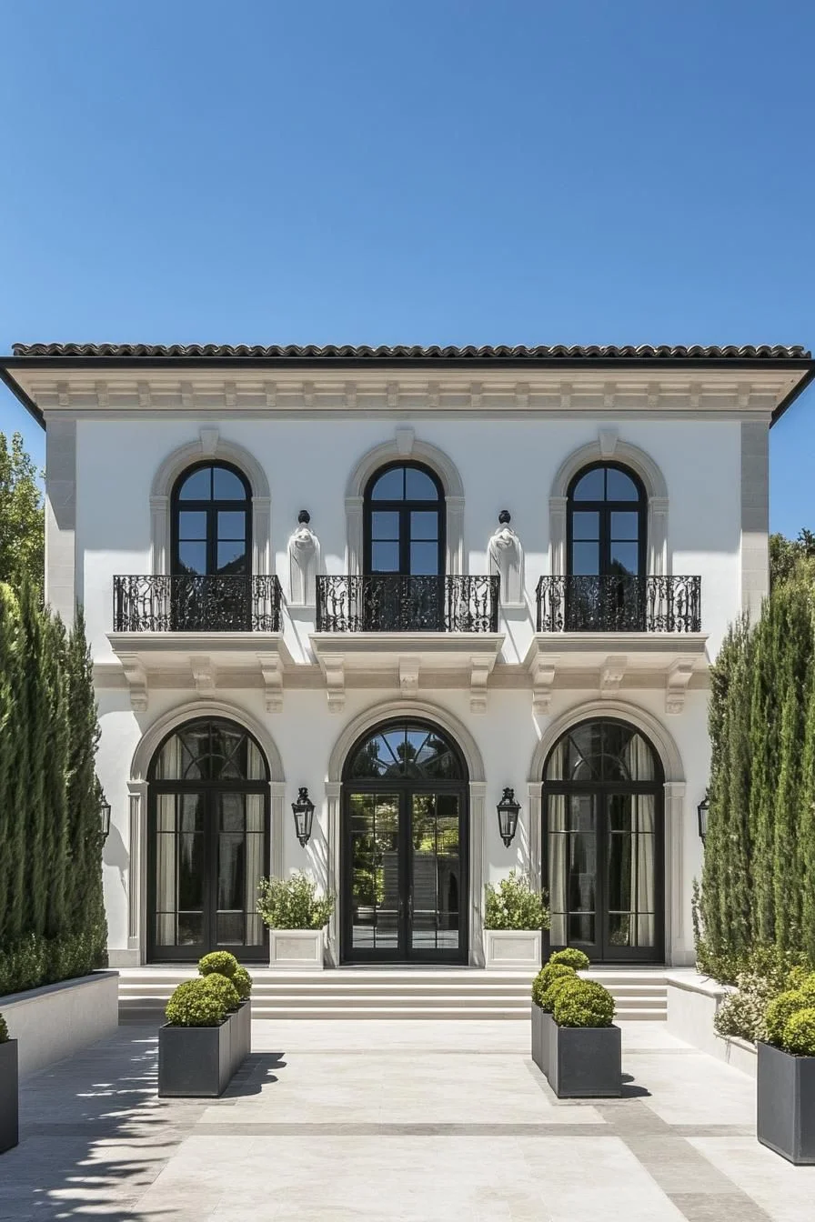 A Neoclassical Daytime Stunner with Courtyard Charm