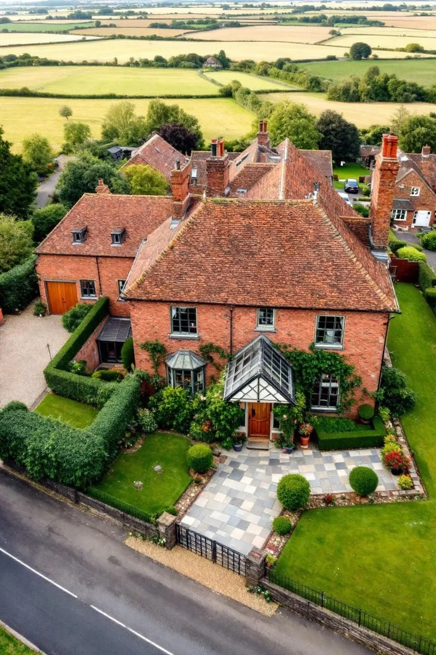 A Brick Manor Covered in Vibrant Vines