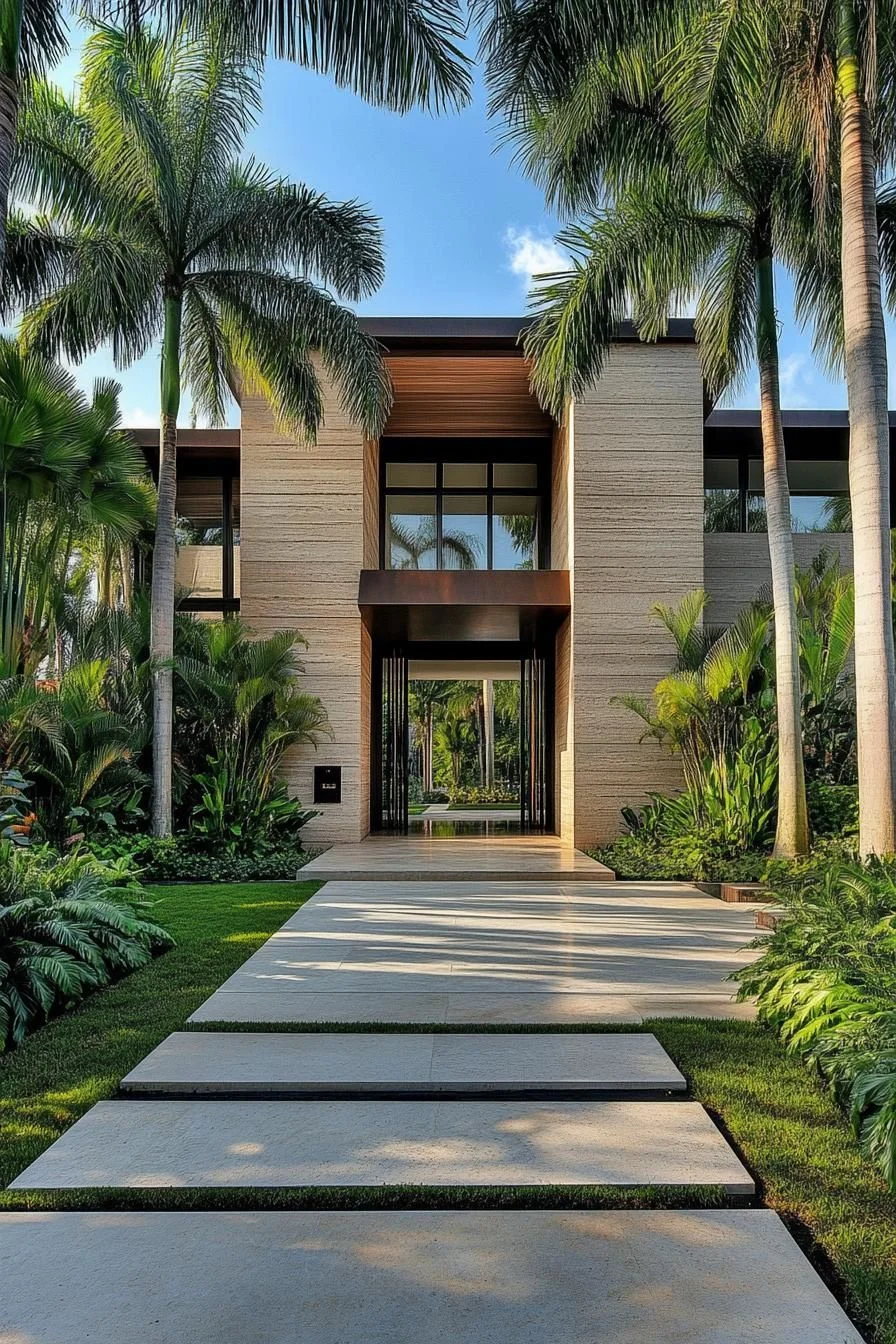 A Tropical Villa's Grand Entrance