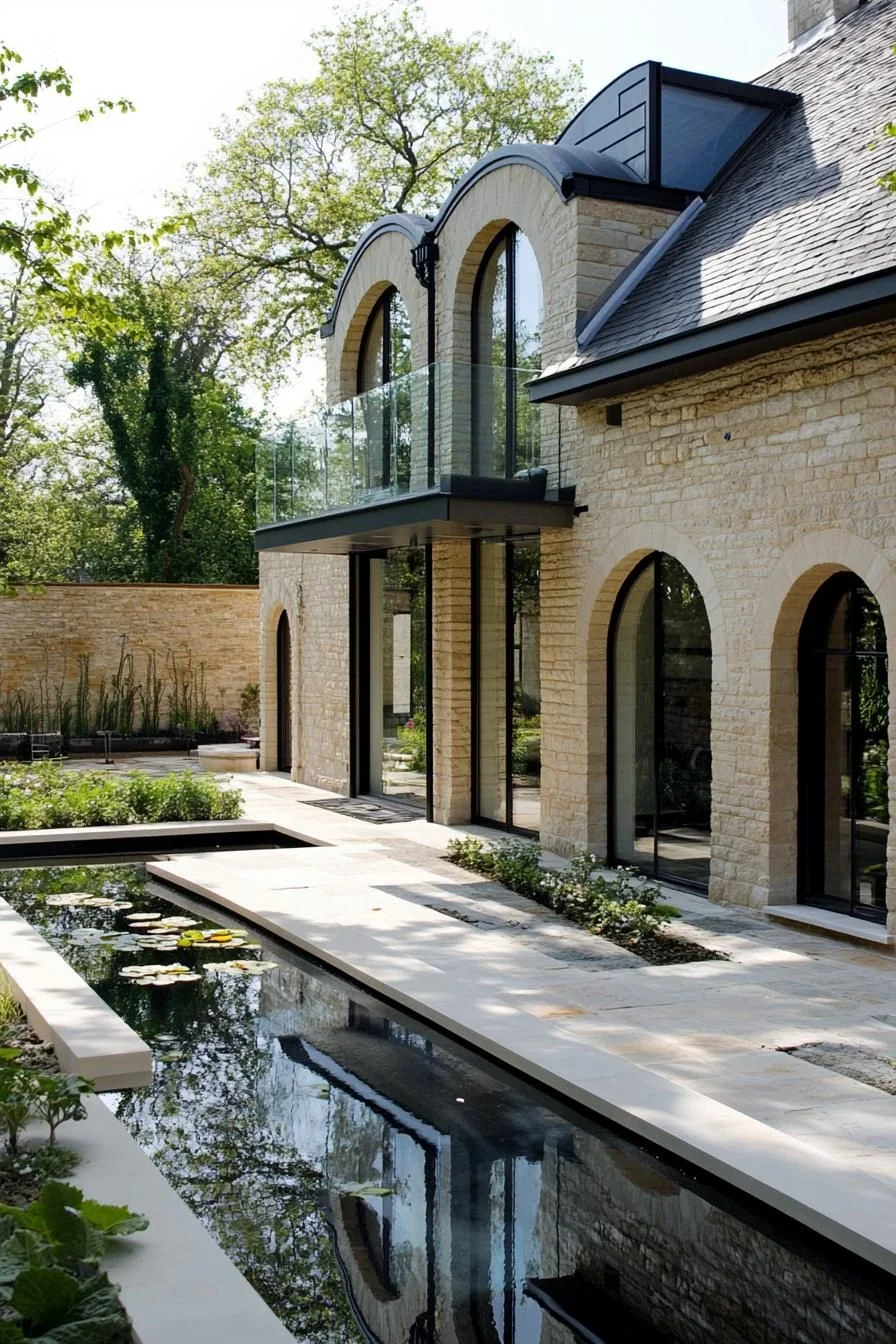 Arched Windows Facing the Garden