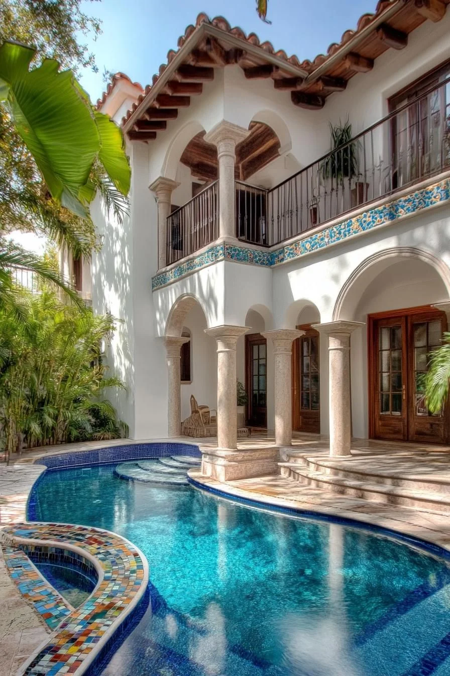 Spanish Hacienda Set by the Pool