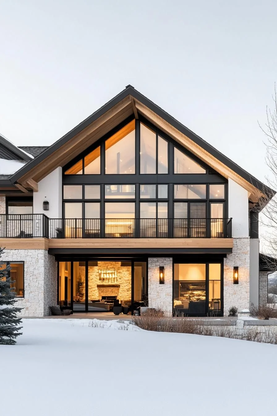 Sunlit Gabled Mountain Retreat