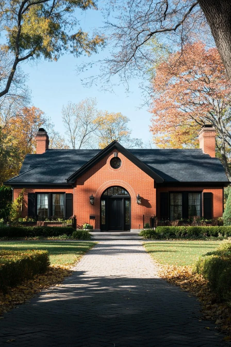 A Cozy Brick Retreat Under Fall Skies