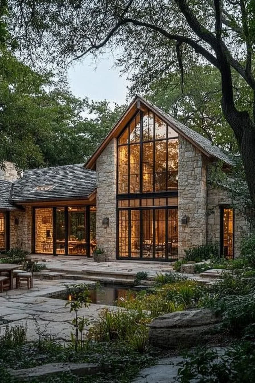 A Rustic Cottage by the Water's Reflection