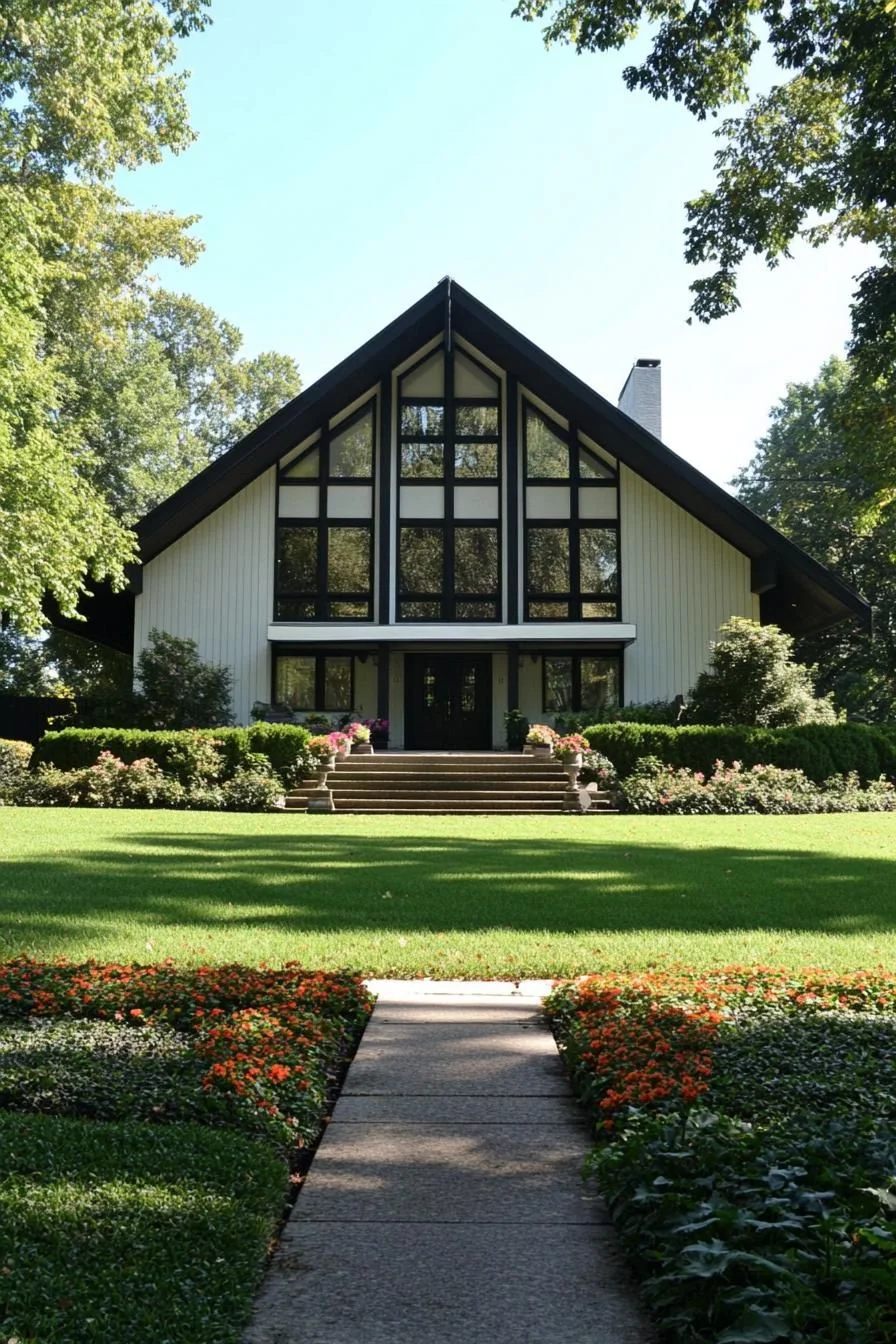 An Alpine Home with Flower-Lined Beams