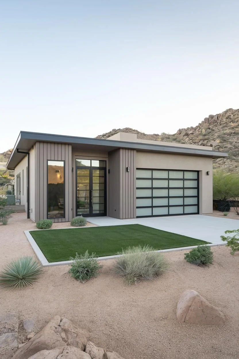 Sophisticated Desert Dune Garage House