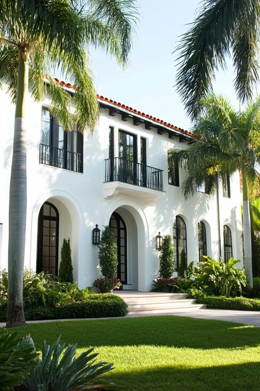 Spanish-Style Villa Surrounded by Lush Gardens