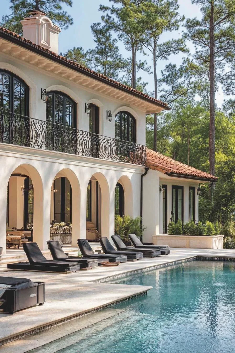 Arched Villa Design Around the Pool