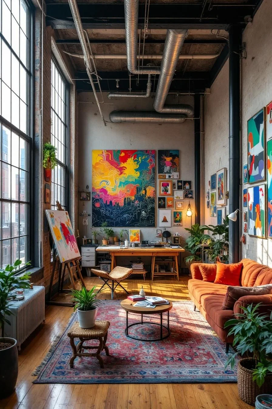An Industrial Loft Gallery Full of Color