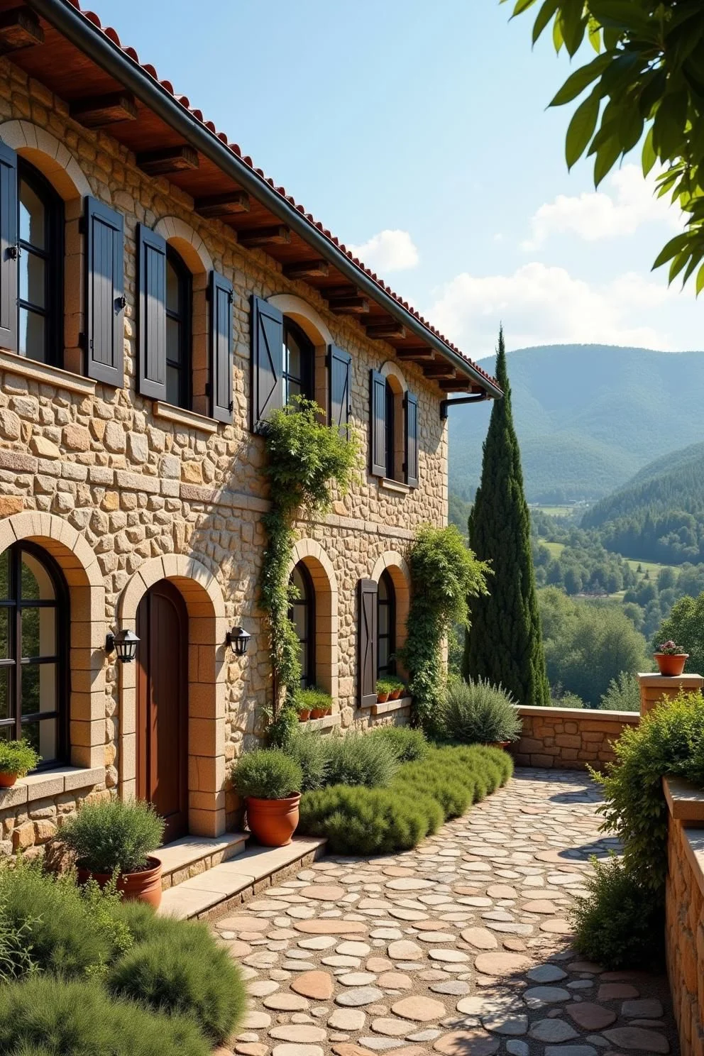 Golden Stone Facade in Tuscany