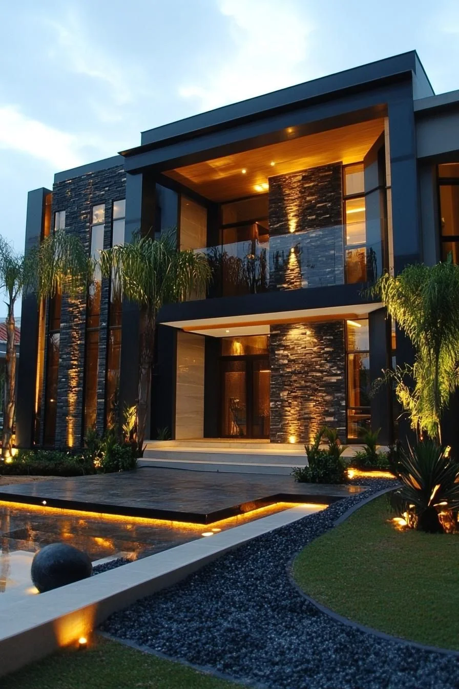 An Illuminated Oasis at Twilight